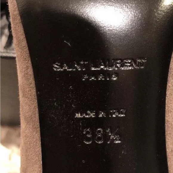 Saint Laurent Paris YSL Road Gray 105 Lace Up Pumps 38 1/2 NIB - Picture 6 of 6